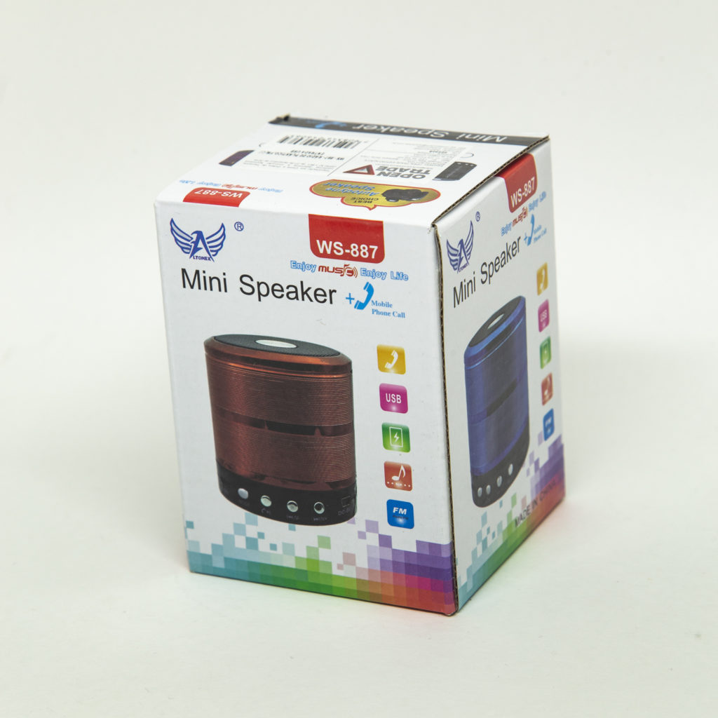 Caixa de Som Mini Speaker - Bluetooth - Wireless - Mp3 - FM - SD - USB - WS-887
